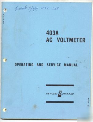 Hp 403A operating & service manual