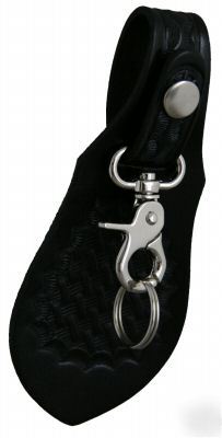 Hwc duty bw leather key ring holder with flap
