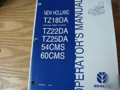 New holland TZ18DA TZ22DA TZ25DA 54CMS operators manual