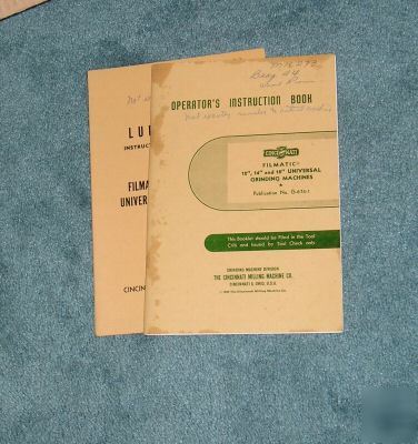 Cincinnati universal filmatic grinder manual 