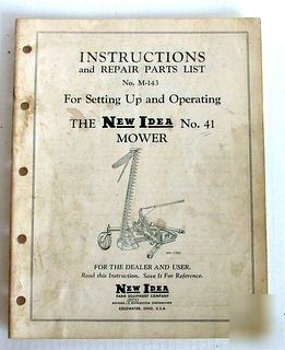 New 1954 operators manual idea no 41 mower