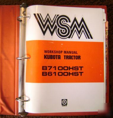 Kubota B7100HST & B6100HST tractor wkshp service manual
