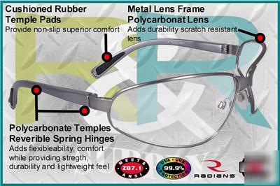 Radians task force clear lens metal safety glasses