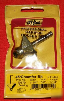 Ivy classic prof carbide router bearing 45 chamfer bits