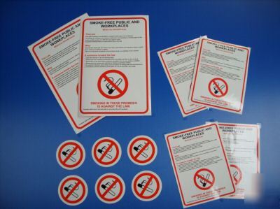 Small business/office no smoking pack signs & stickers