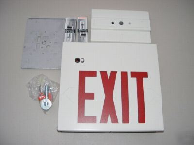 Double sided emergency exit sign w/ battery red/green