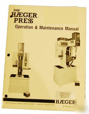 Haeger press mdl.HP6-b operation & maintenance manual