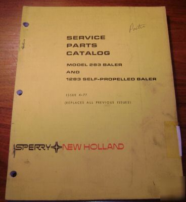 New holland 283 1283 baler parts catalog book manual nh