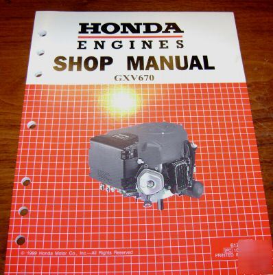Honda GXV670 engine shop service repair manual book