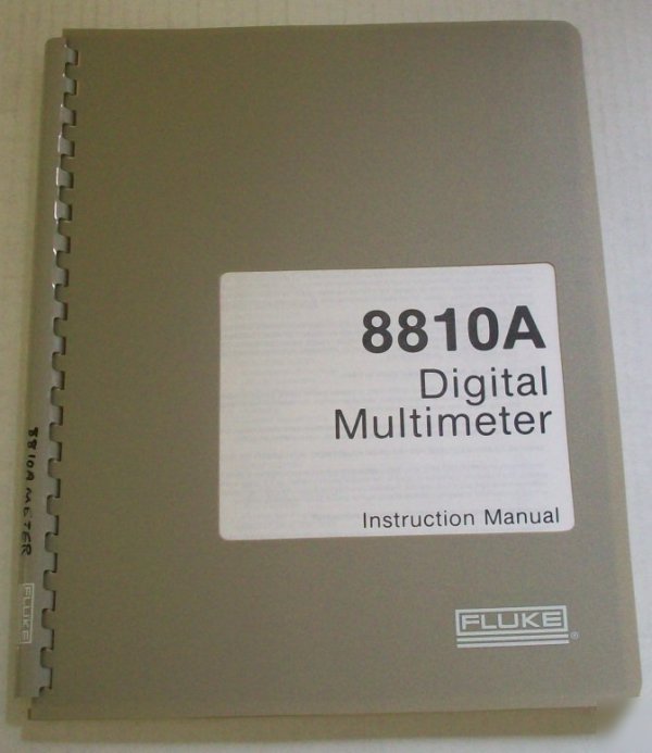 Fluke 8810A digital multimeter operating/service manual