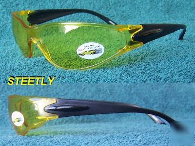 Safety sport style gear blk frame yellow lens ansi uv