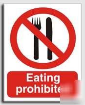 Eating prohibited sign-adh.vinyl-200X250MM(pr-034-ae)