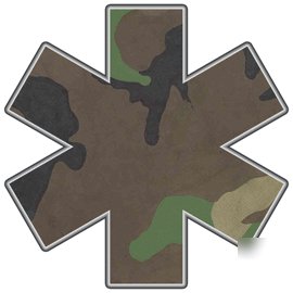 Fire rescue camouflage star of life decal