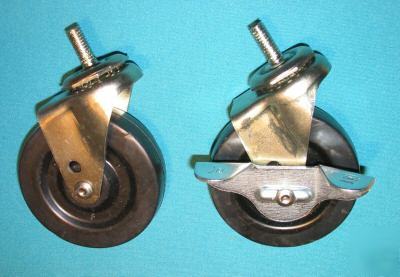 New lot of 16 3â€ swivel furniture casters, 8 w/brake