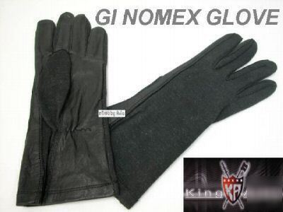 King arms military gi nomex blk&blk flight gloves-03-l