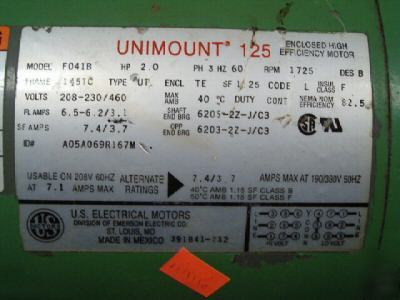 Unimount 125 2 hp electrical pump motor 1725 rpm cheap 