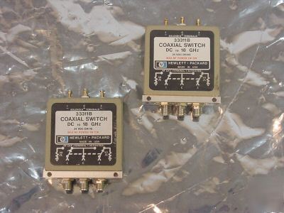 2 - hp 33311B rf coaxial switches dc-18 ghz 24 vdc 