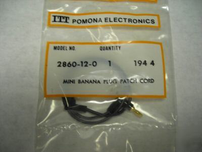 Pomona mini right angle banana plug patch cord stack up