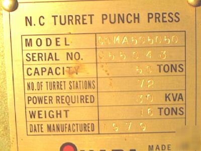 Turret punch. tooling. 55 ton, amada coma