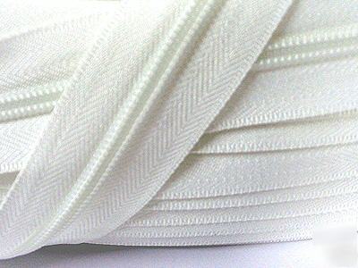 #3 nylon coil continuous zipper chain 20YD (501) white