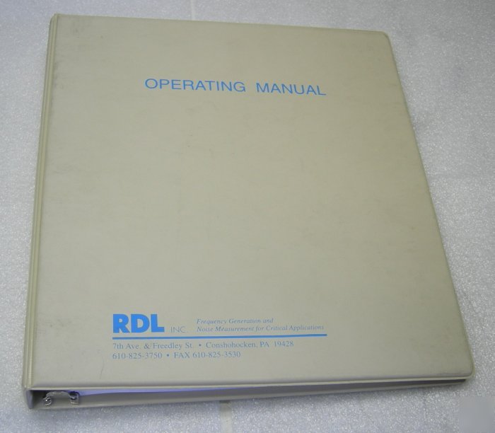 Rdl intermodulation distortion sim imd-801D op manual