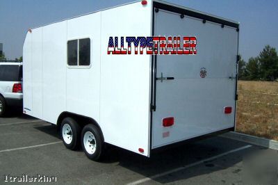 16' enclosed motorcycle atv car hauler utility trailer