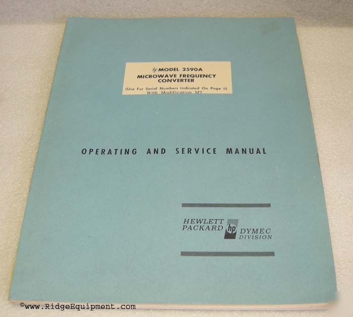 Hp 2590A frequency converter op & service manual []