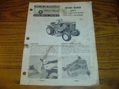 Wheel horse 5-7365 to 5-0711 rotary mower parts list