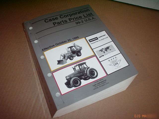 1999 case tractor loader price parts list manual