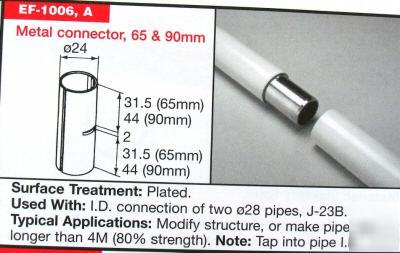 4 creform insert connectors for 28MM pipe #ef-1006