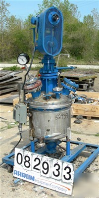 Used: reactor, 20 gallon, 316 stainless steel, vertical