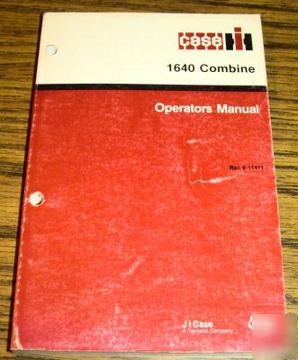 Case ih 1640 combine operators owners manual book