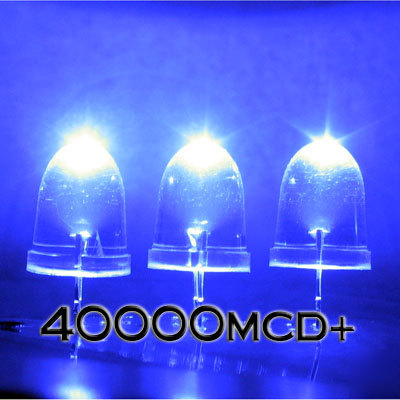 Blue led set of 500 super bright 10MM 40000MCD+ f/r