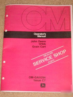 John deere 1210A grain cart operator manual - service
