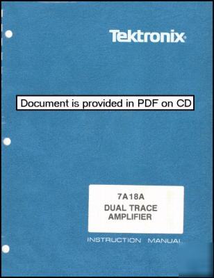 Tek tektronix 7A18A service & operation manual 