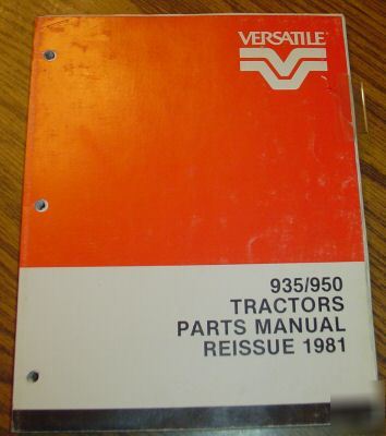 1981 vesatile 935 & 950 tractor parts catalog book 