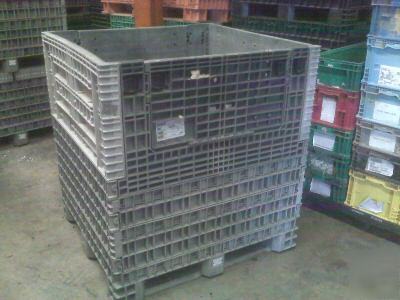 Foldable plastic pallet container box crate 45X48X50