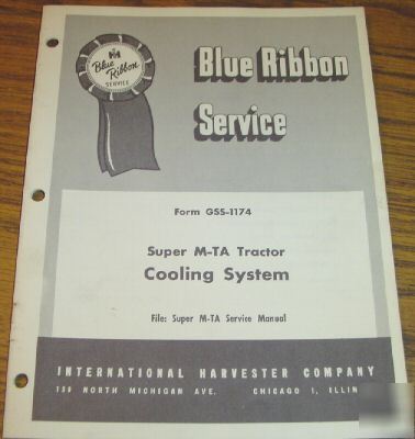 Ih super mta tractor cooling system service repr manual