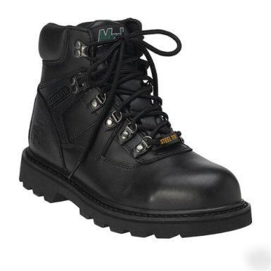 New mack safety steel toe work boots~shoes~black 9.5