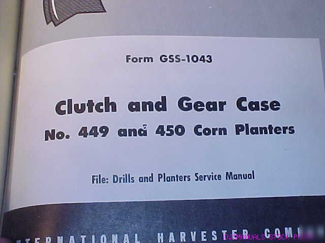 Ih 449 450 corn planter service manuals 3