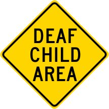 Children at play sign deaf child area sign 24