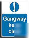 Gangway keep clear sign-s.rigid-200X250MM(ma-035-re)
