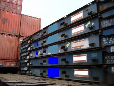 40' used flat rack shipping container houston, texas