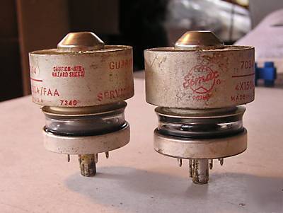 (2) eimac 4X150A 7034 xmtg. tetrode vacuum tubes, 250W