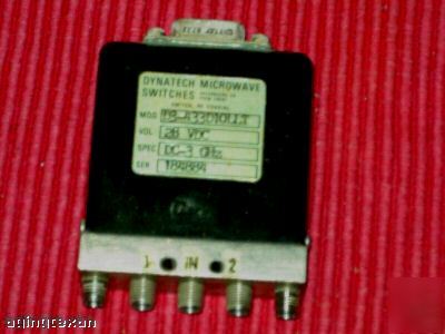 Dynatech model D3-433D10LLT 28VDC dc-3 ghz switch