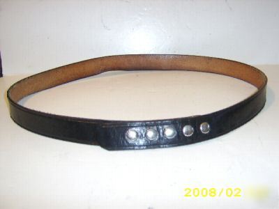 Leather police duty belt 5 snaps size 50 black