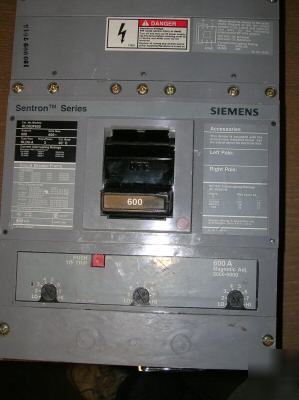 Siemens sentron series 600 amp HLD63F600 magnetic adj.