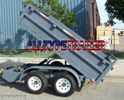 2008 enclosed box utility cargo landscape dump trailer