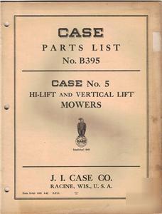 1942 case parts list- hi-lift & vertical lift mowers