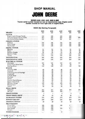 John deere 2040 thru 4840 tractor workshop manual